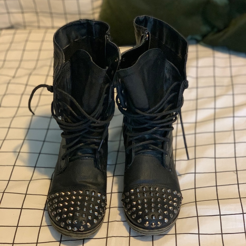 Spiked combat boots